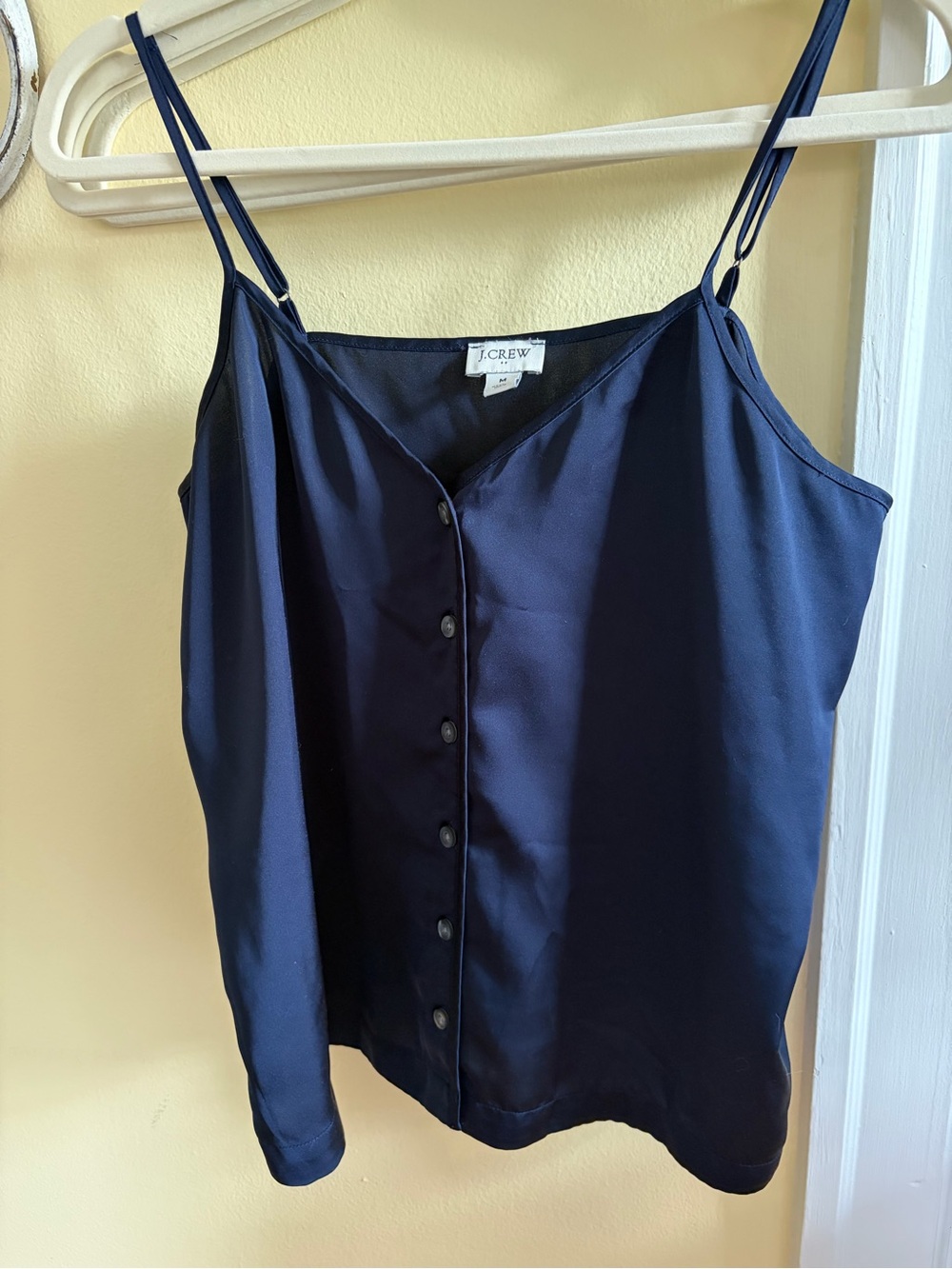 J. Crew Navy Silky Button-Down Camisole